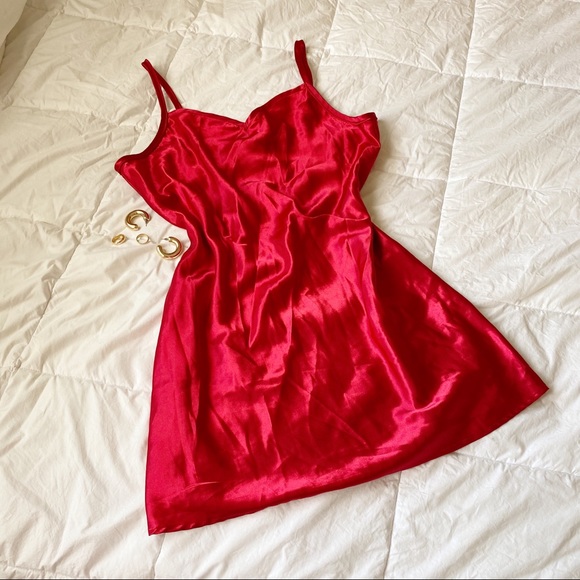 Vintage Dresses & Skirts - Vintage Mini Silk Slip Dress